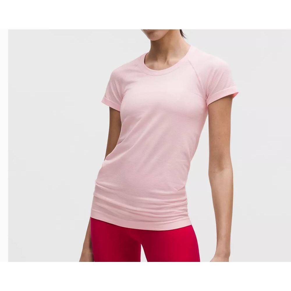 Lululemon Swiftly Tech Short Sleeve 2.0 Hip Length Pink Pearl Size 8